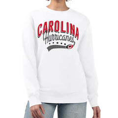 Carolina Hurricanes G-III 4Her by Carl Banks Women's Filigree Team Graphic Fleece Pullover Sweatshirt - White Sweatshirts