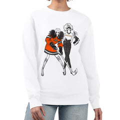 Anaheim Ducks G-III 4Her by Carl Banks Women's Hockey Girls Team Graphic Fleece Pullover Sweatshirt - White Sweatshirts