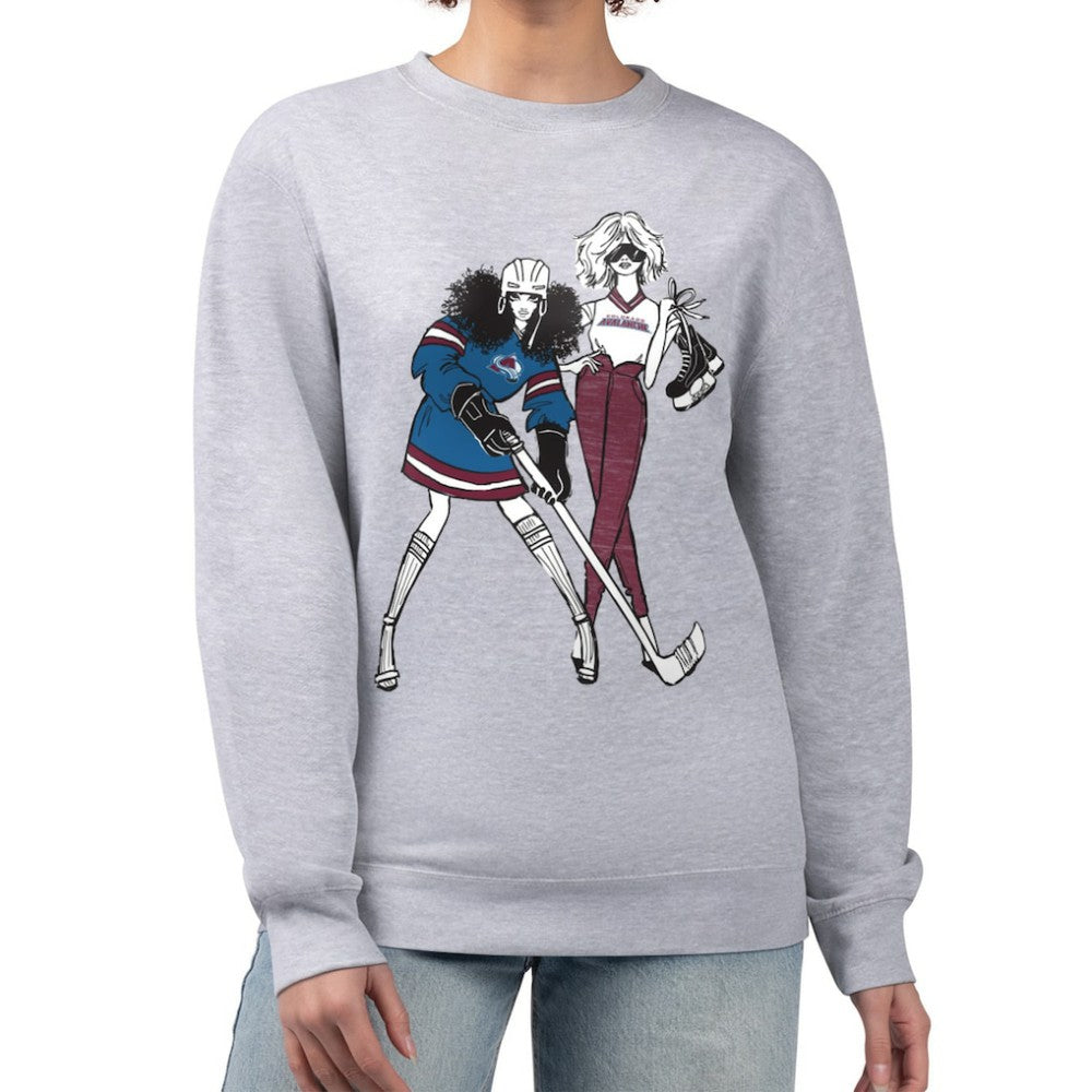Colorado Avalanche G-III 4Her by Carl Banks Women's Hockey Girls Team Graphic Fleece Pullover Sweatshirt - Heather Gray Sweatshirts