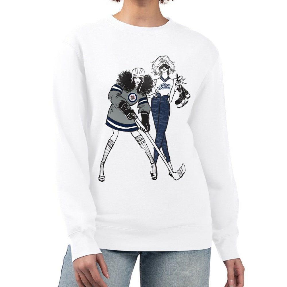 Winnipeg Jets G-III 4Her by Carl Banks Women's Hockey Girls Team Graphic Fleece Pullover Sweatshirt - White Sweatshirts