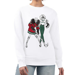 Minnesota Wild G-III 4Her by Carl Banks Women's Hockey Girls Team Graphic Fleece Pullover Sweatshirt - White Sweatshirts