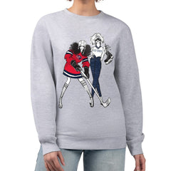 Columbus Blue Jackets G-III 4Her by Carl Banks Women's Hockey Girls Team Graphic Fleece Pullover Sweatshirt - Heather Gray Sweatshirts