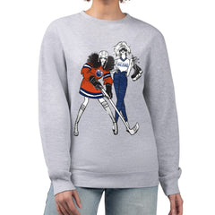 Edmonton Oilers G-III 4Her by Carl Banks Women's Hockey Girls Team Graphic Fleece Pullover Sweatshirt - Heather Gray Sweatshirts