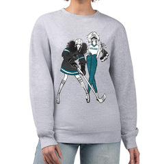 San Jose Sharks G-III 4Her by Carl Banks Women's Hockey Girls Team Graphic Fleece Pullover Sweatshirt - Heather Gray Sweatshirts