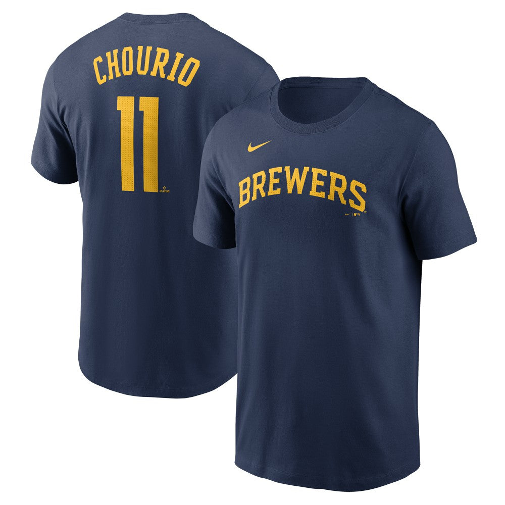 Jackson Chourio Milwaukee Brewers Fuse Name & Number T-Shirt Navy