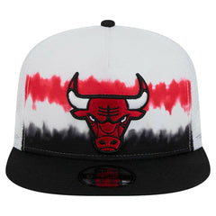Chicago Bulls Dip-Dye 9FIFTY A-Frame Trucker Snapback Hat - White/Black on sale