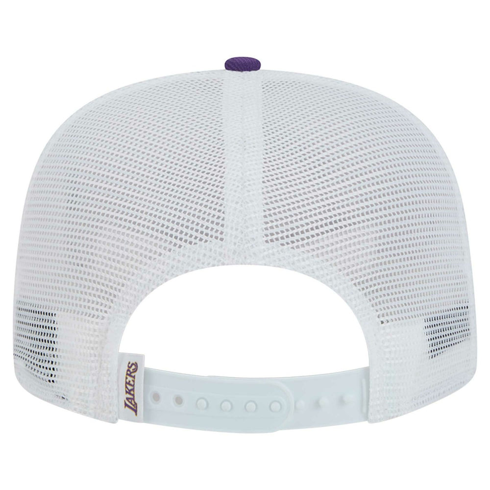 Los Angeles Lakers Dip-Dye 9FIFTY A-Frame Trucker Snapback Hat - White/Purple shop