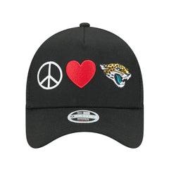 Jacksonville Jaguars New Era Women's Peace & Love Trucker 9FORTY Adjustable Hat - Black sale