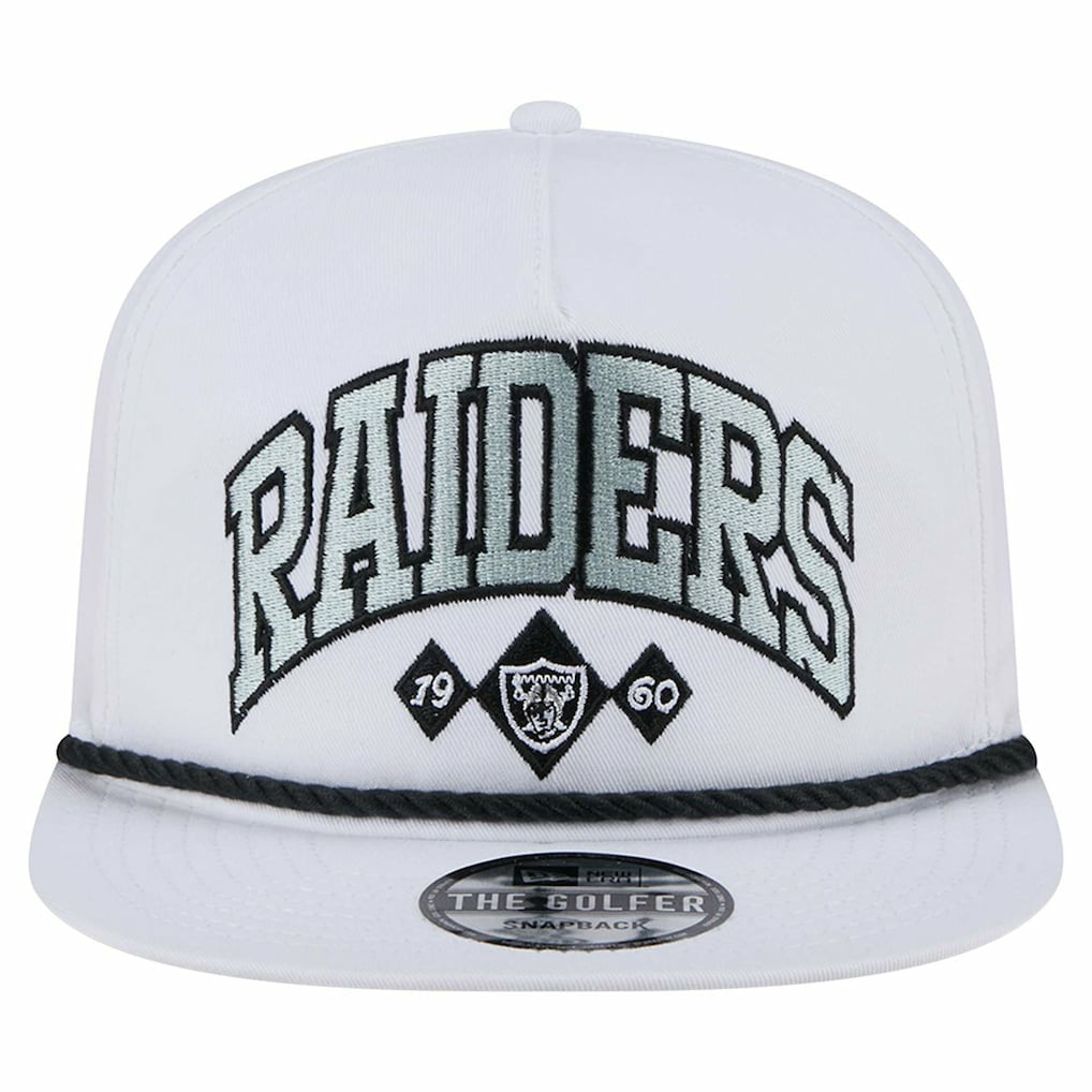 Las Vegas Raiders New Era Diamond Golfer Snapback Hat - White on sale