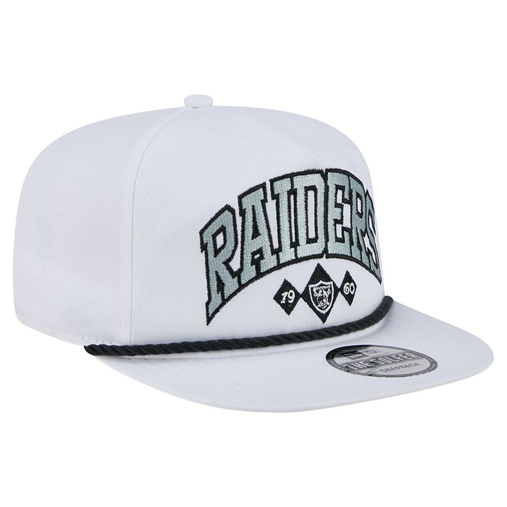 Las Vegas Raiders New Era Diamond Golfer Snapback Hat - White on sale