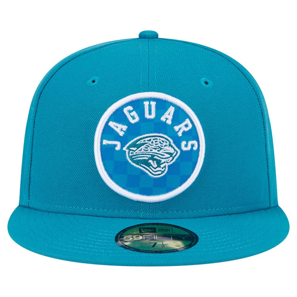 Jacksonville Jaguars New Era Checkered 59FIFTY Fitted Hat - Teal cheap