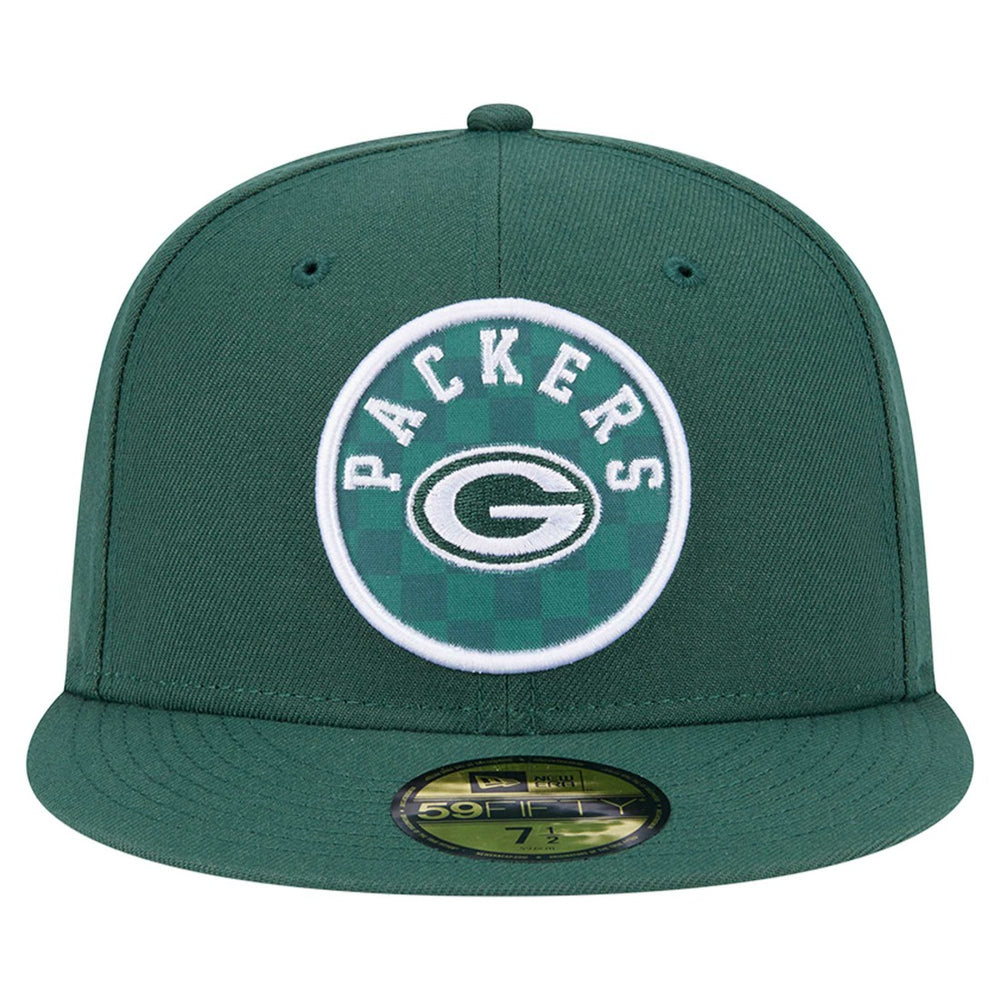 Green Bay Packers New Era Checkered 59FIFTY Fitted Hat - Green outlet