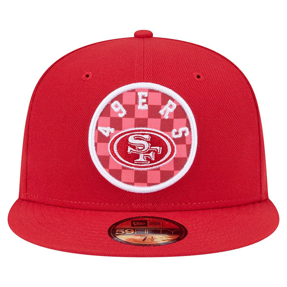 San Francisco 49ers New Era Checkered 59FIFTY Fitted Hat - Scarlet cheap