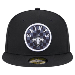 New Orleans Saints New Era Checkered 59FIFTY Fitted Hat - Black discount