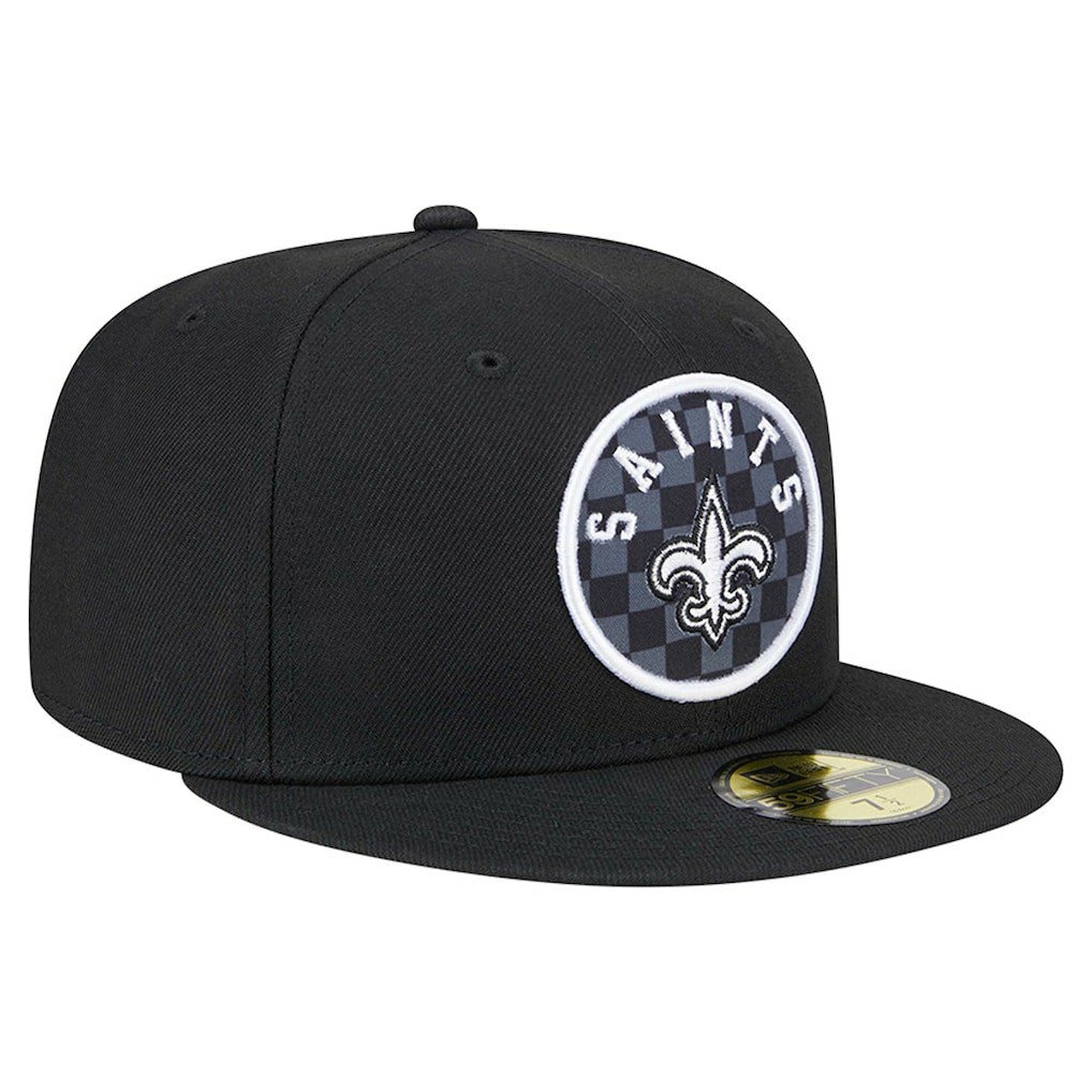 New Orleans Saints New Era Checkered 59FIFTY Fitted Hat - Black discount