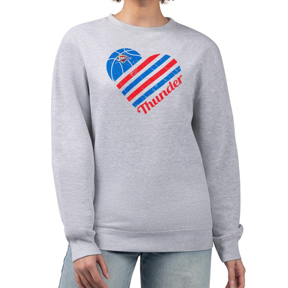 Oklahoma City Thunder G-III 4Her by Carl Banks Women's Heart Graphic Fleece Pullover Sweatshirt - Heather Gray shop