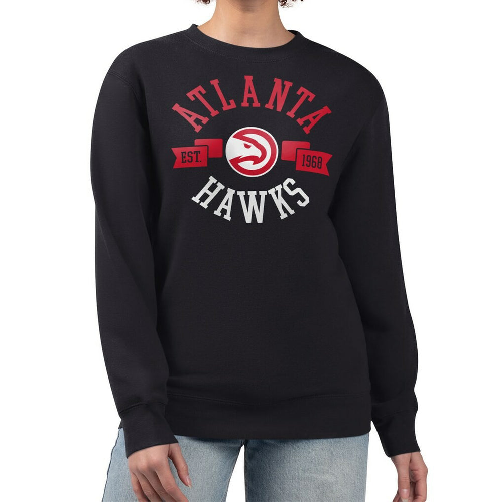 Atlanta Hawks G-III 4Her by Carl Banks Women's Large Team Logo Graphic Fleece Pullover Sweatshirt - Black for sale