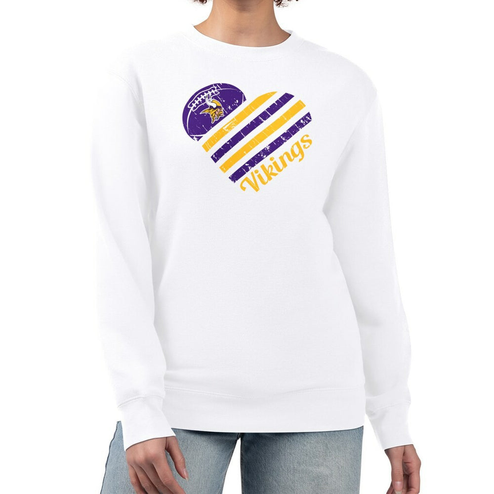 Minnesota Vikings G-III 4Her by Carl Banks Women's Heart Graphic Fleece Pullover Sweatshirt - White online