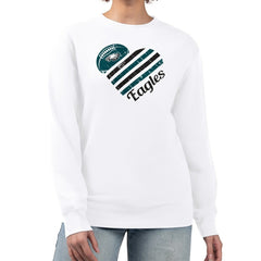 Philadelphia Eagles G-III 4Her by Carl Banks Women's Heart Graphic Fleece Pullover Sweatshirt - White outlet