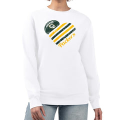 Green Bay Packers G-III 4Her by Carl Banks Women's Heart Graphic Fleece Pullover Sweatshirt - White online