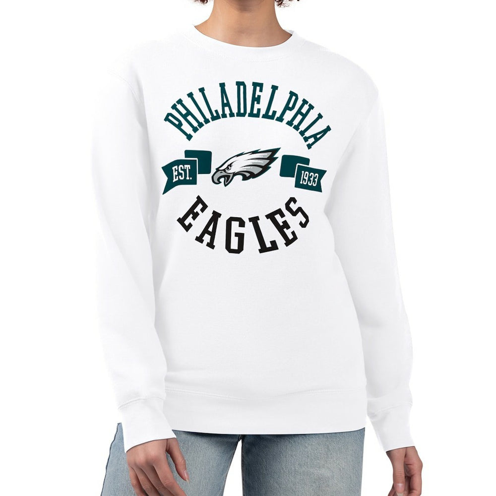 Philadelphia Eagles G-III 4Her by Carl Banks Women's Large Team Graphic Fleece Pullover Sweatshirt - White outlet