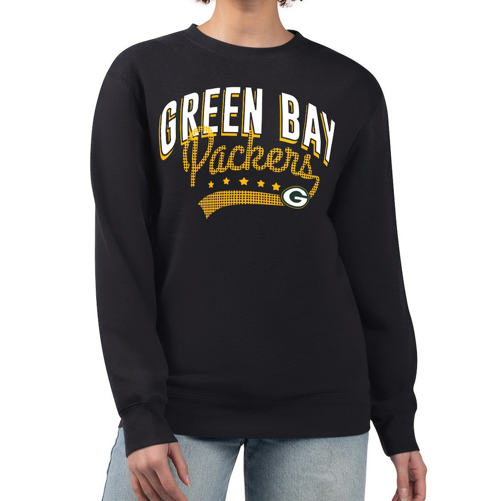 Green Bay Packers G-III 4Her by Carl Banks Women's Filigree Logo Graphic Fleece Pullover Sweatshirt - Black online