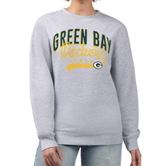 Green Bay Packers G-III 4Her by Carl Banks Women's Filigree Logo Graphic Fleece Pullover Sweatshirt - Heather Gray cheap