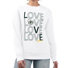 Green Bay Packers G-III 4Her by Carl Banks Women's Lots of Love Graphic Fleece Pullover Sweatshirt - White online