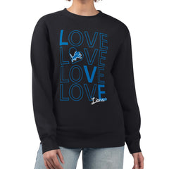 Detroit Lions G-III 4Her by Carl Banks Women's Lots of Love Graphic Fleece Pullover Sweatshirt - Black outlet