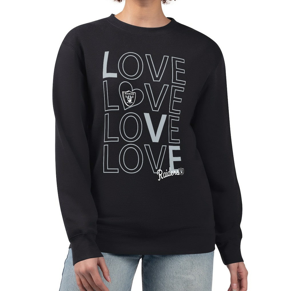 Las Vegas Raiders G-III 4Her by Carl Banks Women's Lots of Love Graphic Fleece Pullover Sweatshirt - Black online