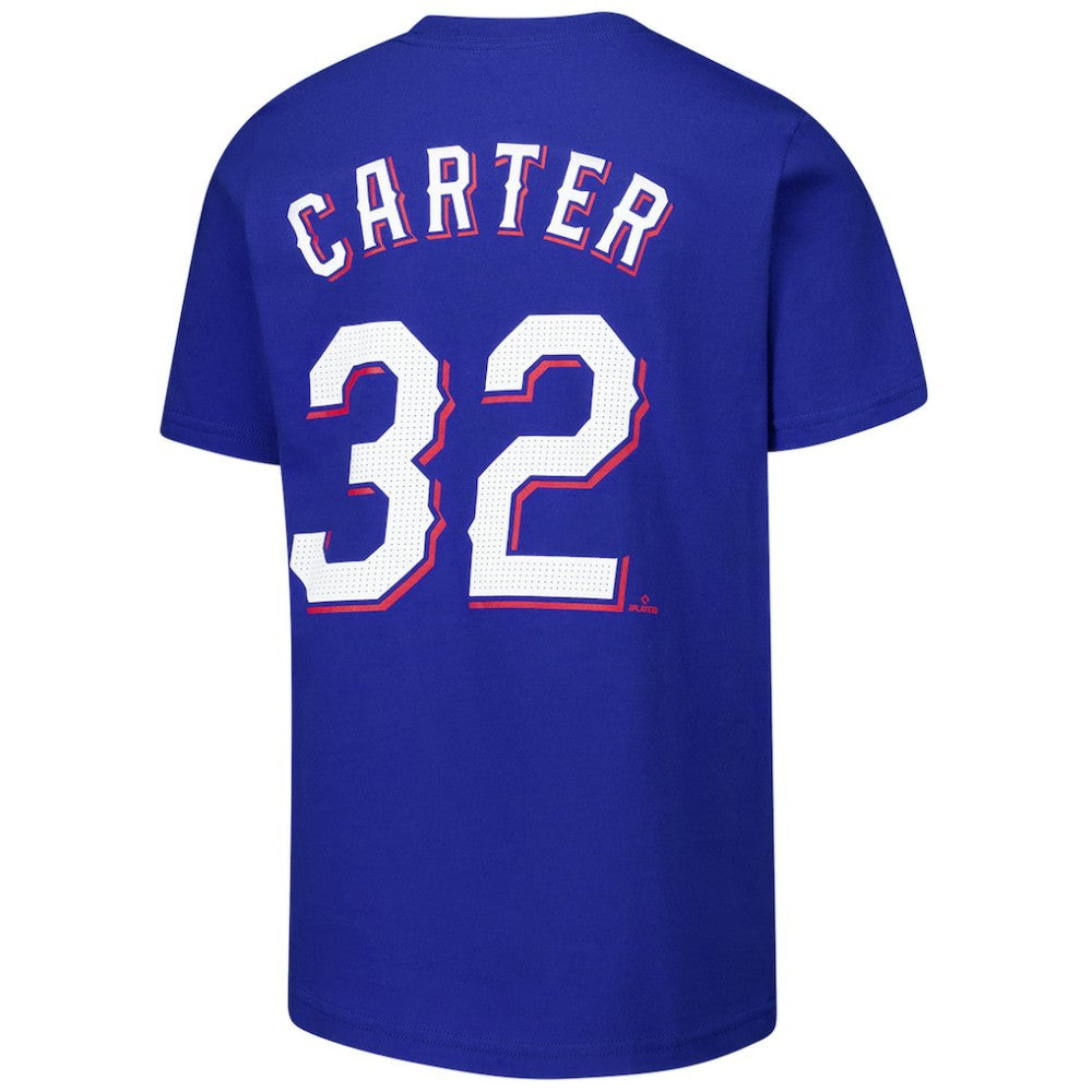 Evan Carter Texas Rangers Youth Name & Number T-Shirt Royal