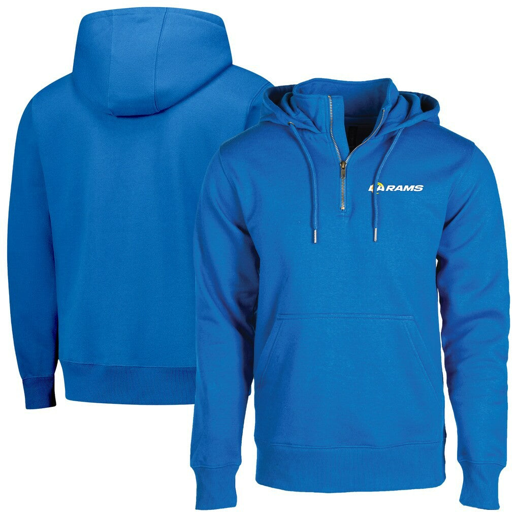Los Angeles Rams Dunbrooke Unisex Defender Quarter-Zip Hoodie - Royal discount