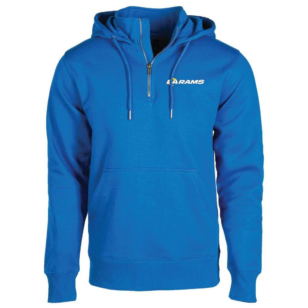 Los Angeles Rams Dunbrooke Unisex Defender Quarter-Zip Hoodie - Royal discount