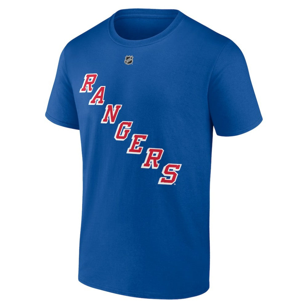 Matt Rempe New York Rangers Fanatics Authentic Stack Name & Number T-Shirt - Blue T-shirts