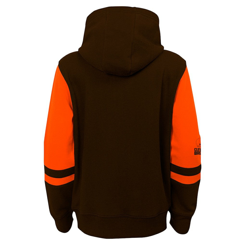 Cleveland Browns Youth Stadium Color-Block Full-Zip Hoodie - Brown discount