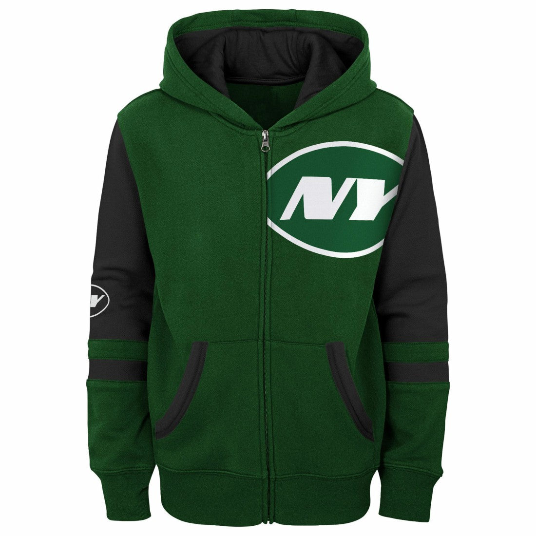 New York Jets Youth Stadium Color-Block Full-Zip Hoodie - Green online