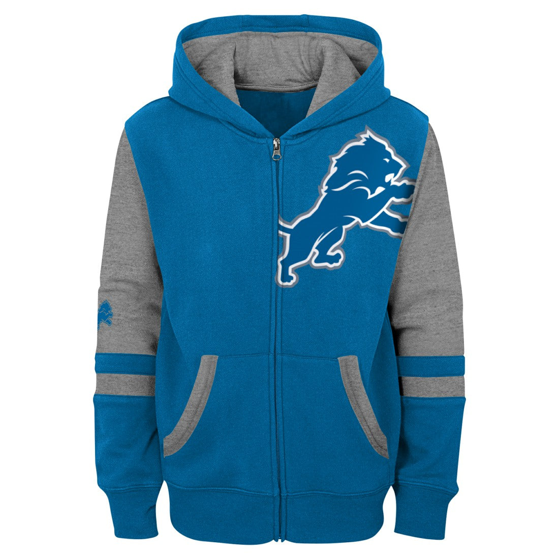 Detroit Lions Youth Stadium Color-Block Full-Zip Hoodie - Blue outlet