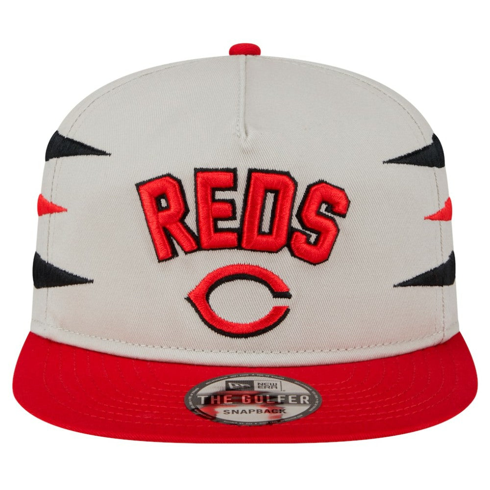 Cincinnati Reds Iron Golfer Snapback Hat Cream