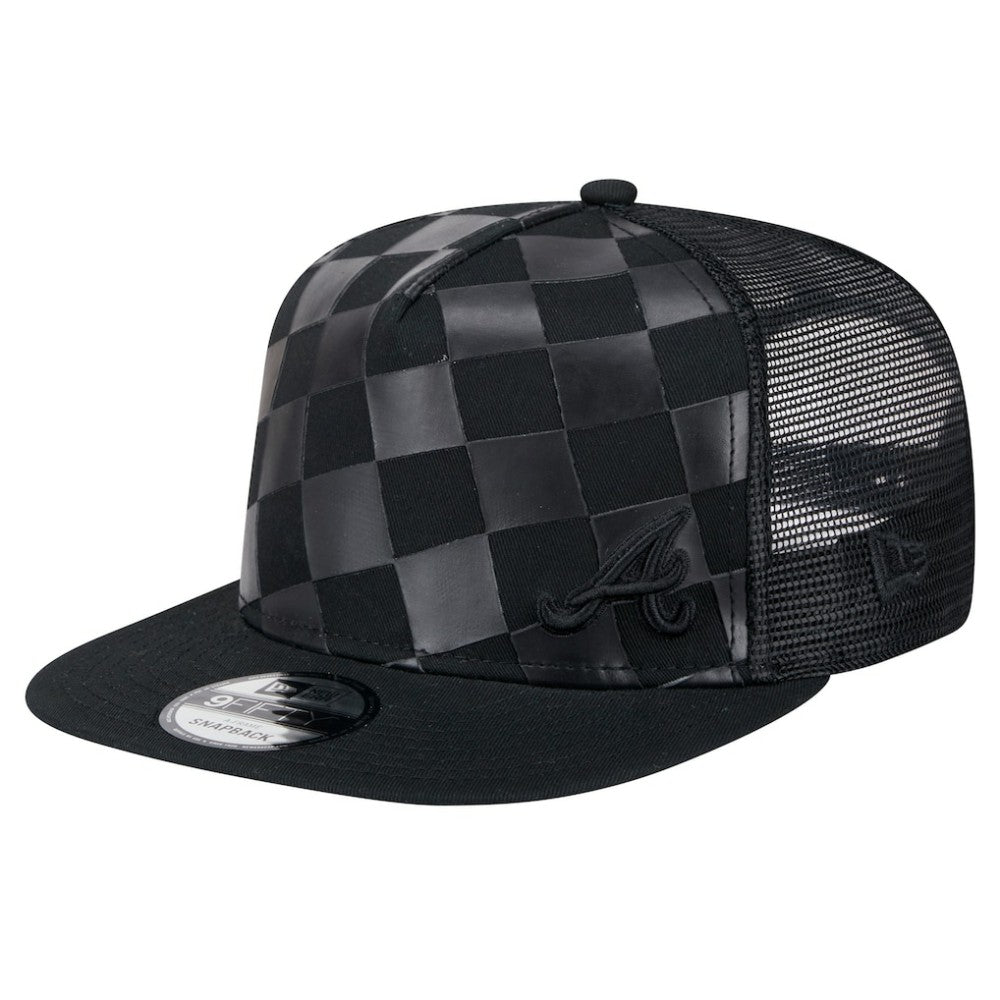 Atlanta Braves Score Check A-Frame Trucker 9FIFTY Snapback Hat Black