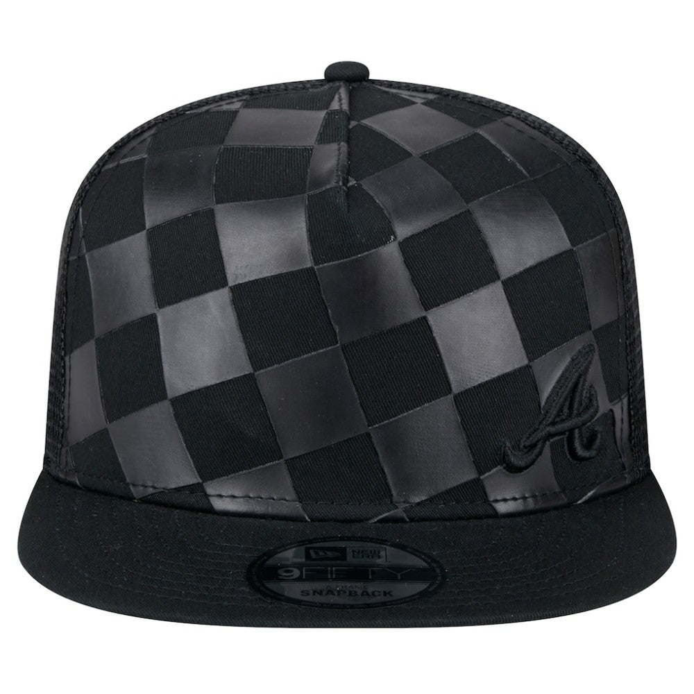 Atlanta Braves Score Check A-Frame Trucker 9FIFTY Snapback Hat Black