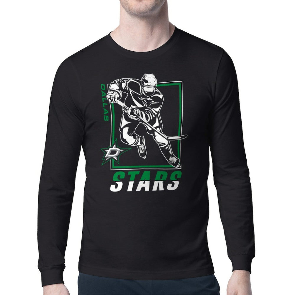 Dallas Stars Starter Player Grid Long Sleeve T-Shirt - Black T-shirts