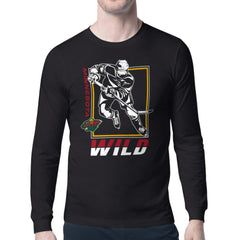 Minnesota Wild Starter Player Grid Long Sleeve T-Shirt - Black T-shirts