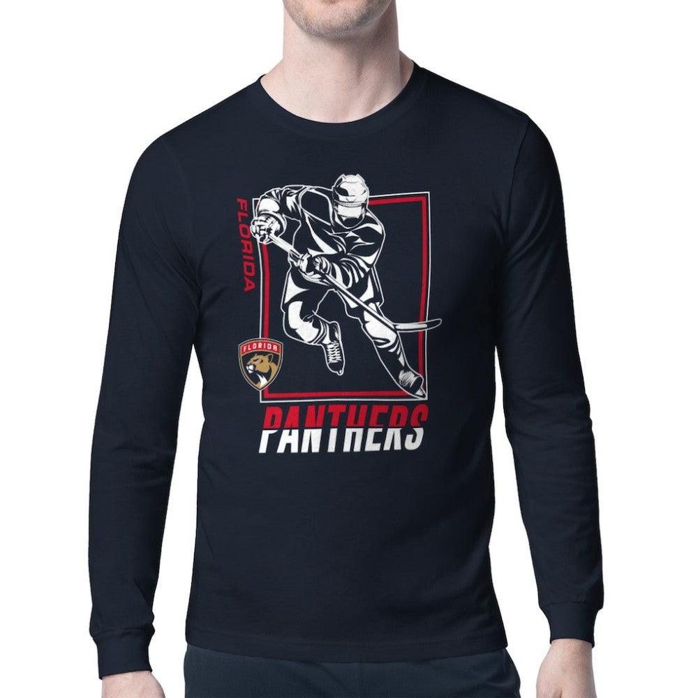 Florida Panthers Starter Player Grid Long Sleeve T-Shirt - Navy T-shirts
