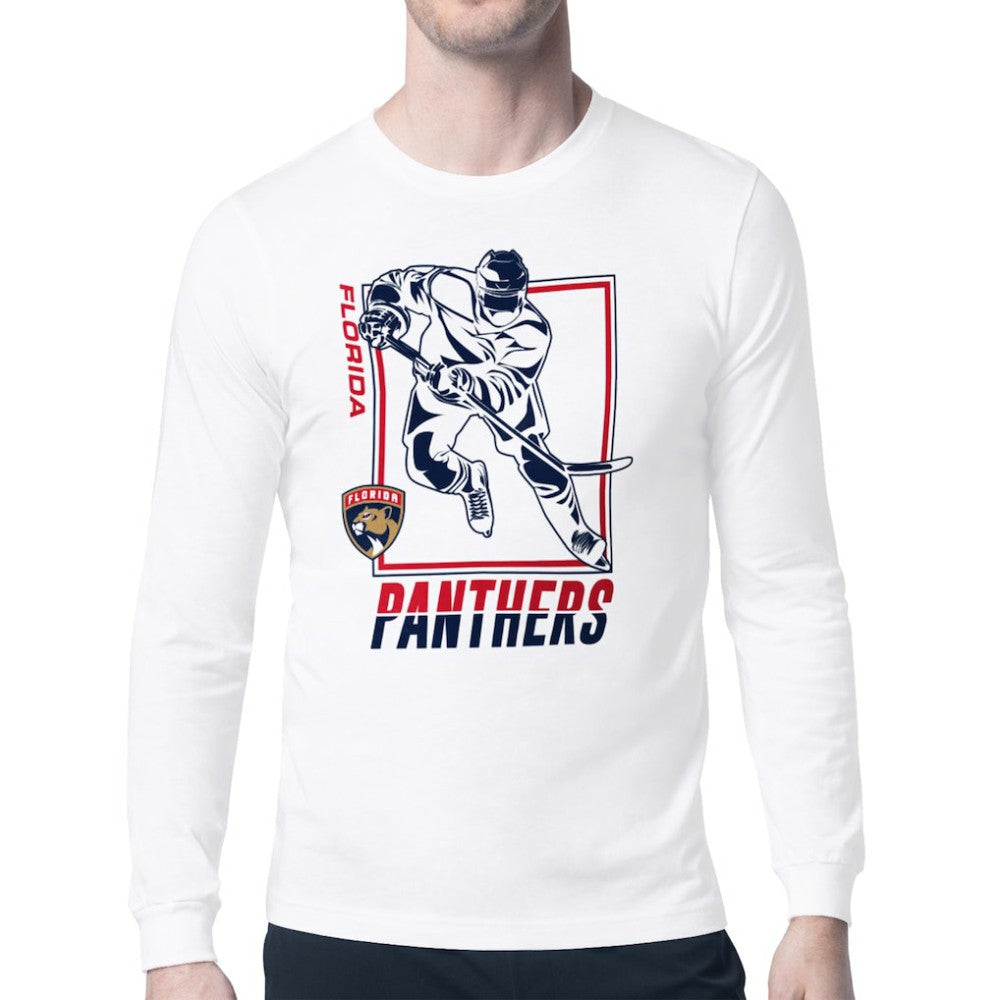 Florida Panthers Starter Player Grid Long Sleeve T-Shirt - White T-shirts