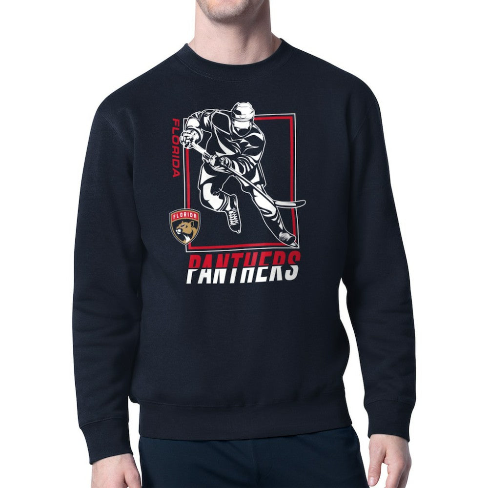 Florida Panthers Starter Player Grid Fleece Pullover Sweatshirt - Navy Sweatshirts