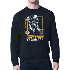 Nashville Predators Starter Player Grid Fleece Pullover Sweatshirt - Navy Sweatshirts