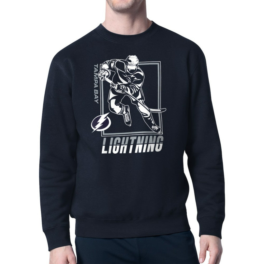 Tampa Bay Lightning Starter Player Grid Fleece Pullover Sweatshirt - Navy Sweatshirts