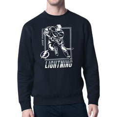 Tampa Bay Lightning Starter Player Grid Fleece Pullover Sweatshirt - Navy Sweatshirts