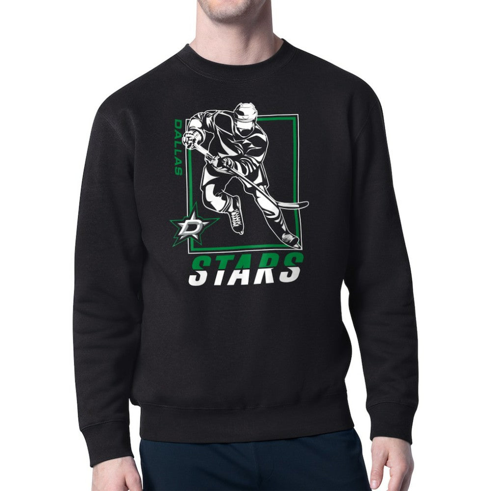 Dallas Stars Starter Player Grid Fleece Pullover Sweatshirt - Black Sweatshirts