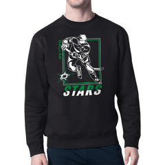Dallas Stars Starter Player Grid Fleece Pullover Sweatshirt - Black Sweatshirts